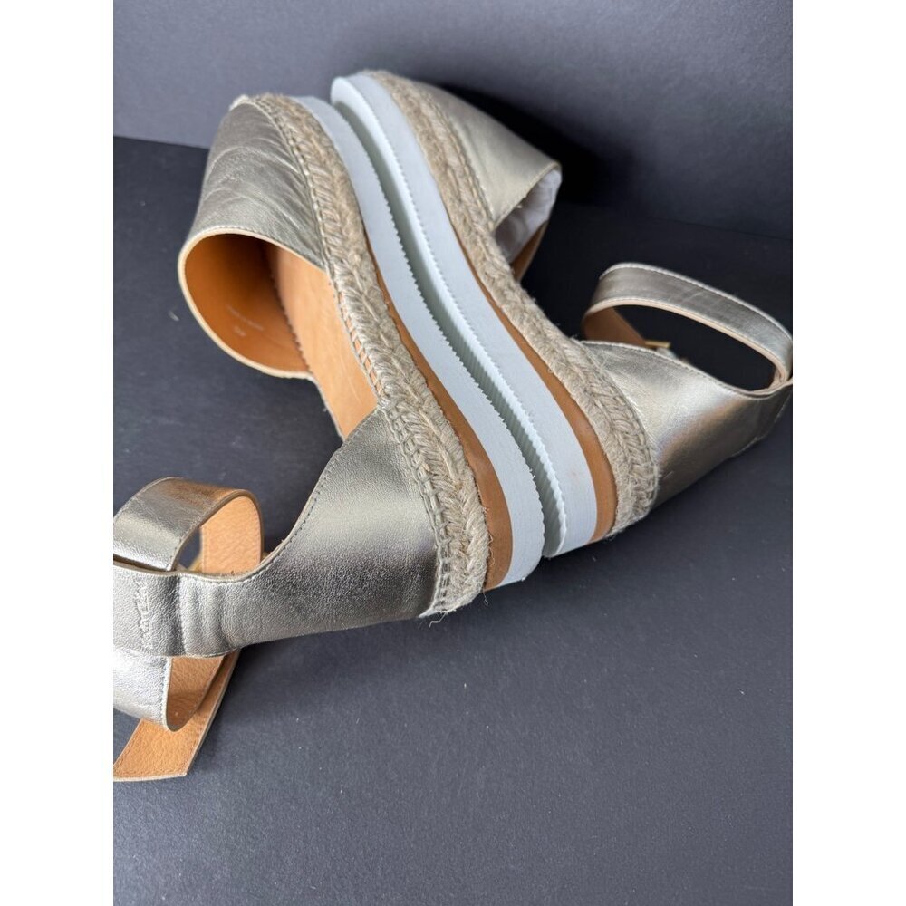 NIB See by Chloe Lamb Glyn Flat Light Gold Espadrilles Leather EU 40 US 9.5 - Picture 6 of 7
